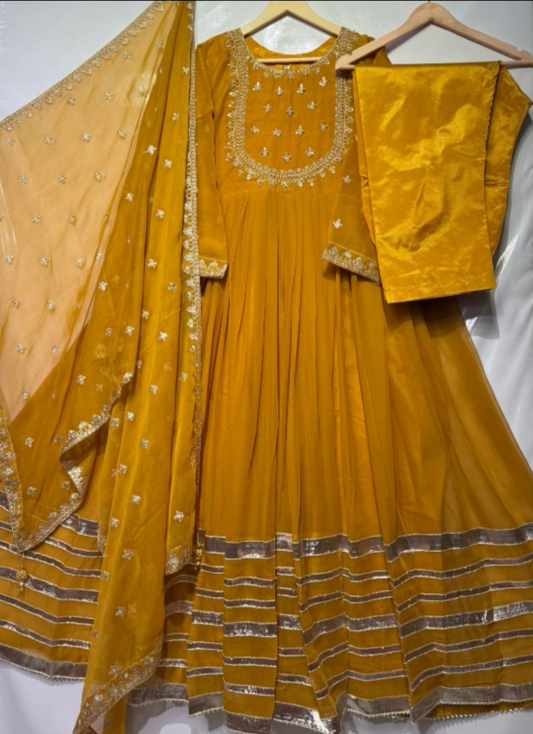 Anarkali Three Piece Stitched Frock