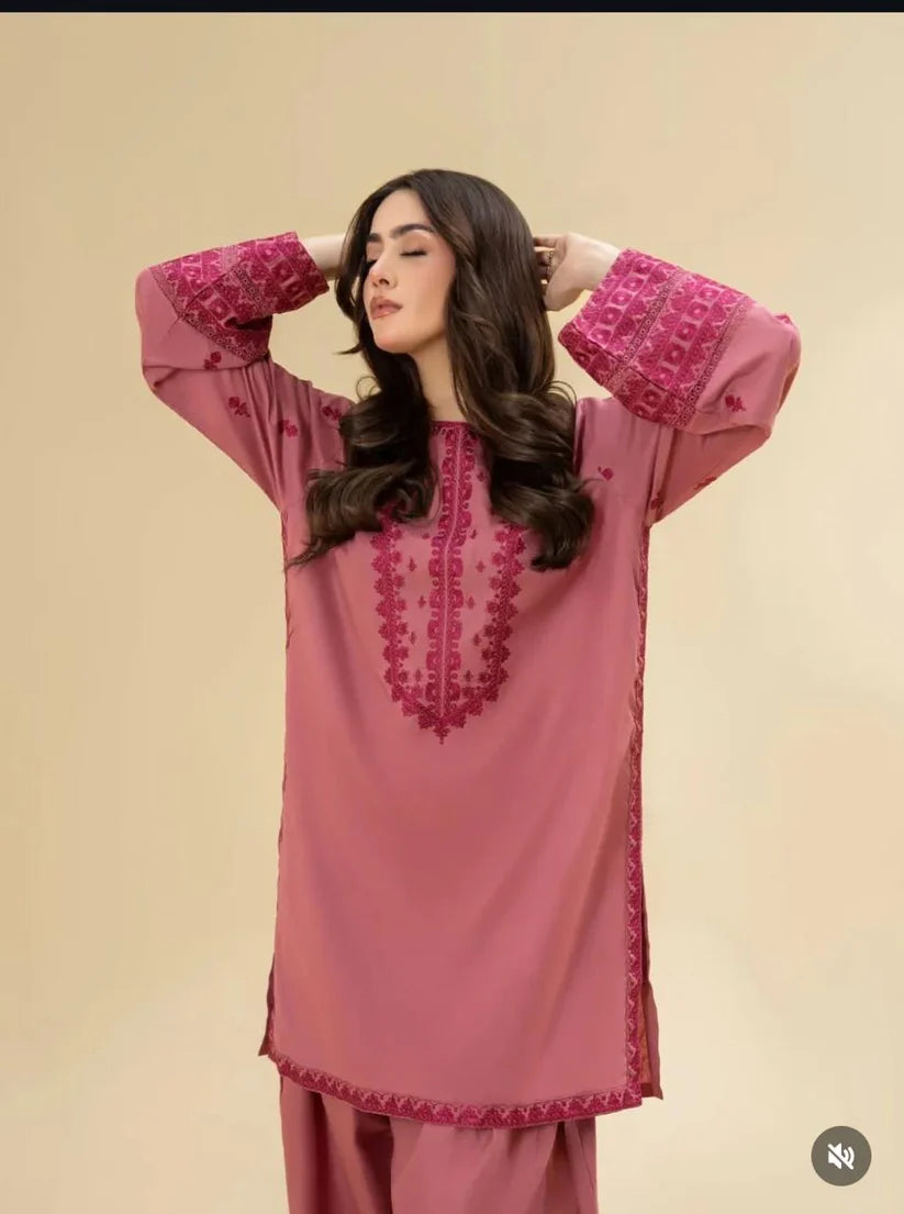 Pink bloom Stitched Dress