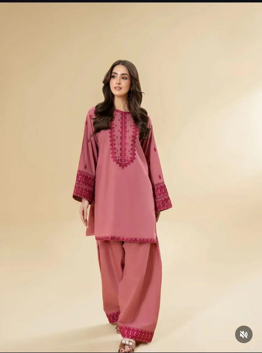 Pink bloom Stitched Dress